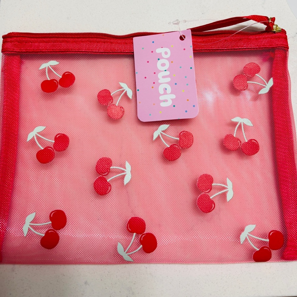 Valentine's Day Mesh Cherry Red Pencil Pouch from Spritz™